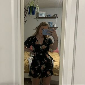 super cute floral wrap dress